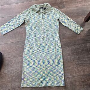 Multicolor Knit Dress Moda